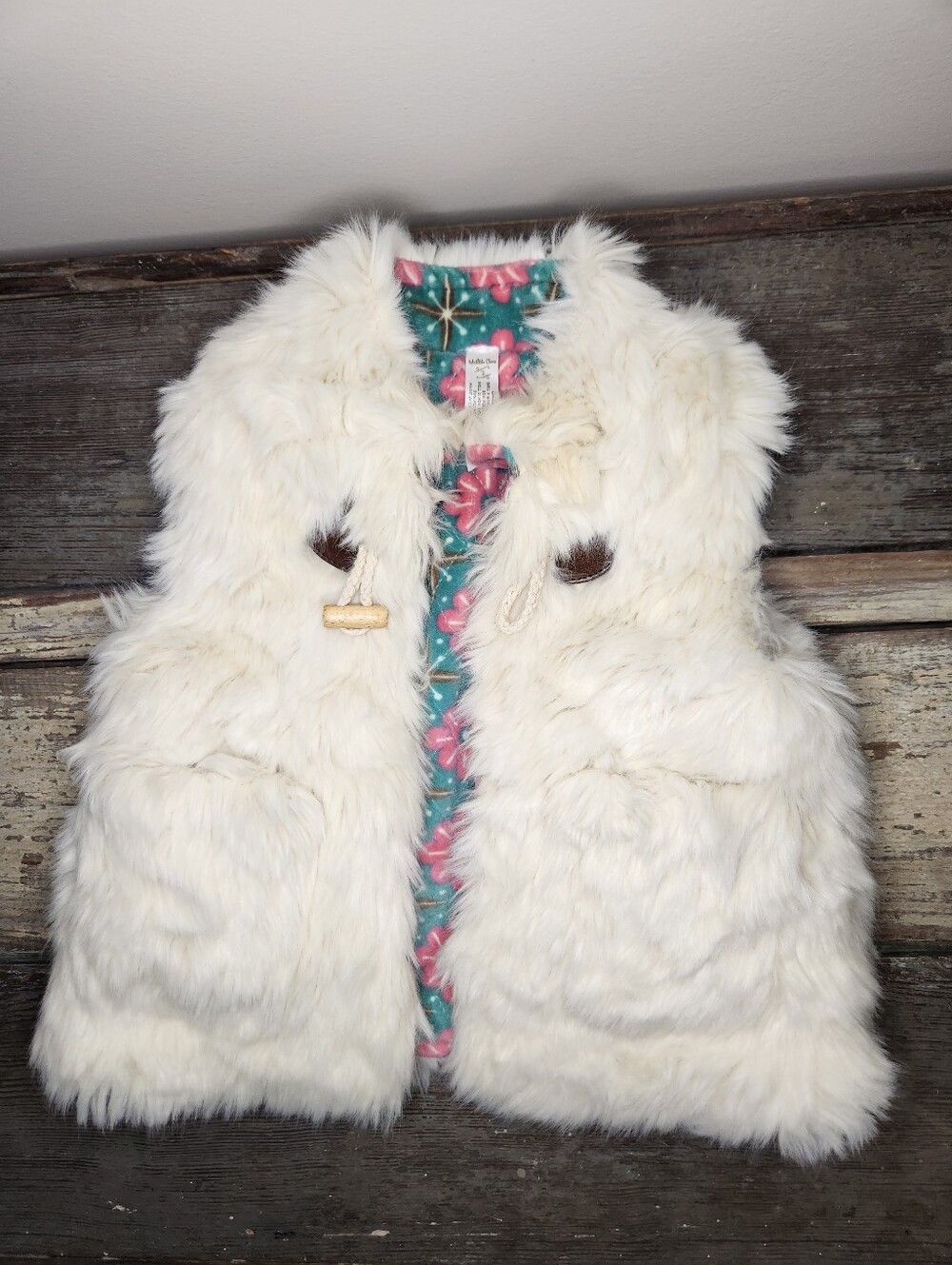 🩵Matilda Jane "Snow Queen" Faux Fur Reversible Vest Toddler Girls Size 2